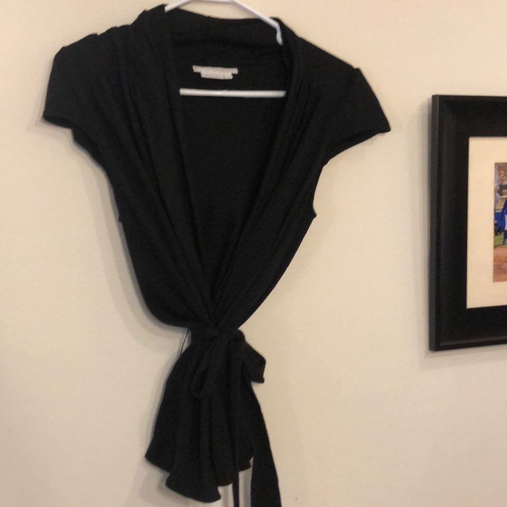 Cap sleeve wrap sweater